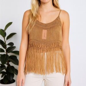 Women’s Knit Tank Baby Cami Flowers Sz Med 70s Y2K Funky NWT Fairy Event Concert